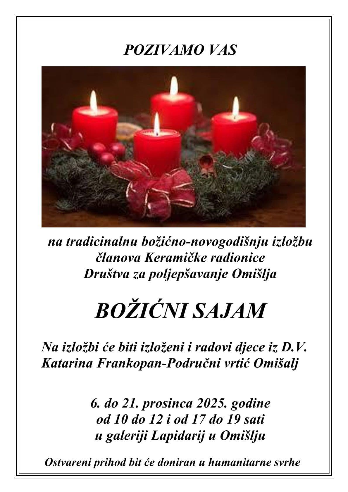plakat s adventskim vijencem