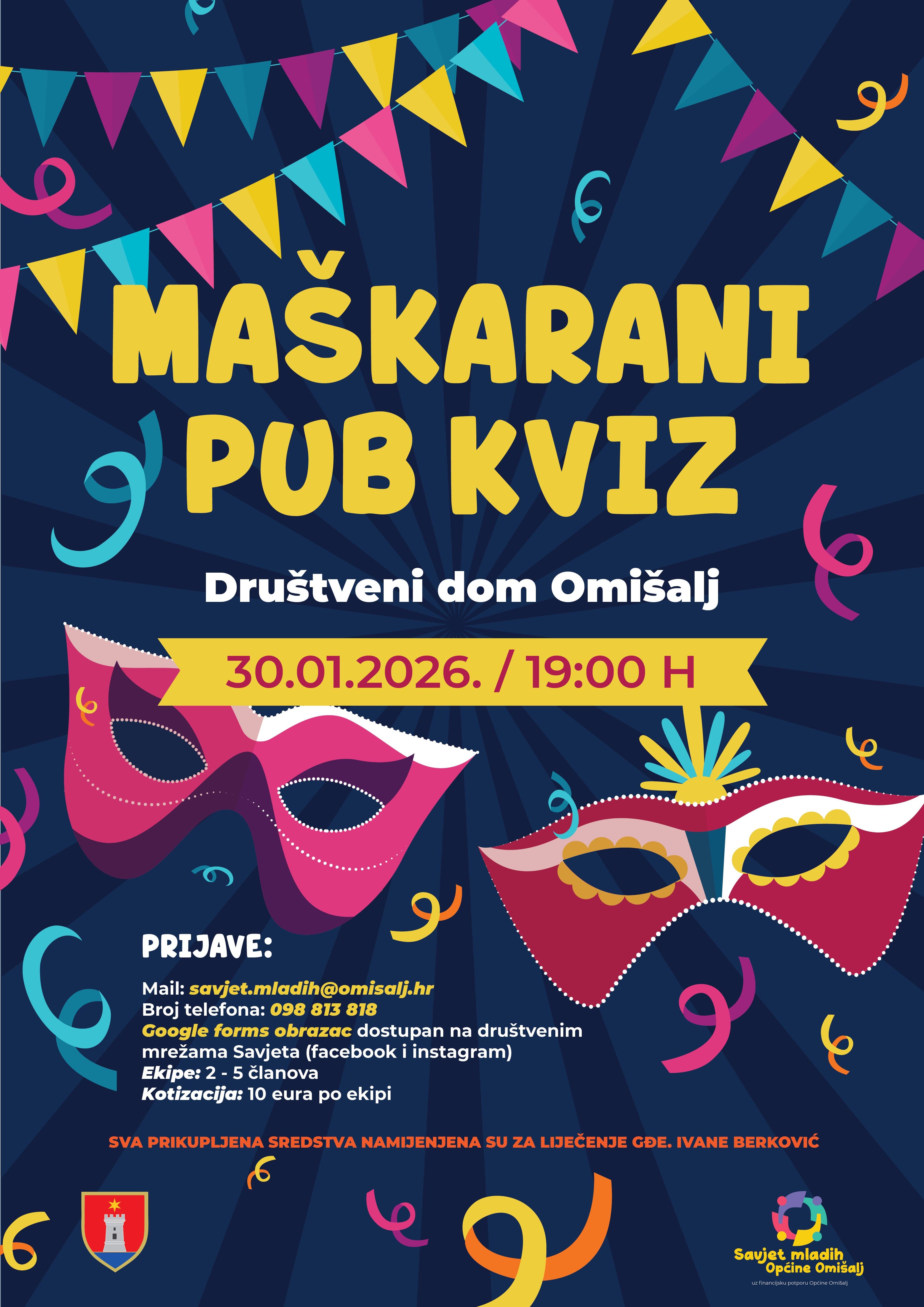 plakat s podacim o kvizu i načinu prijave