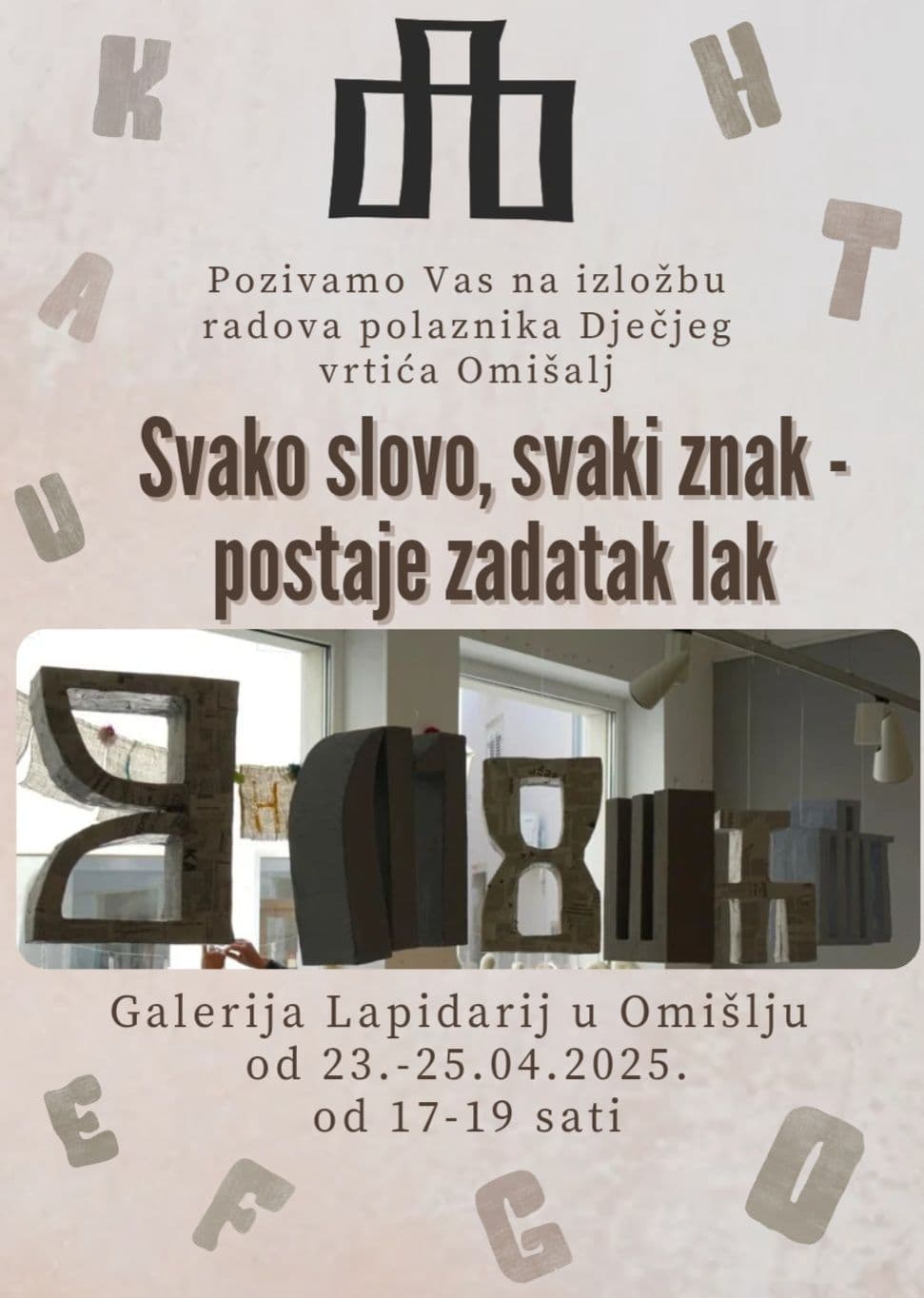 plakat s glagoljskim slovima i podacima o izložbi